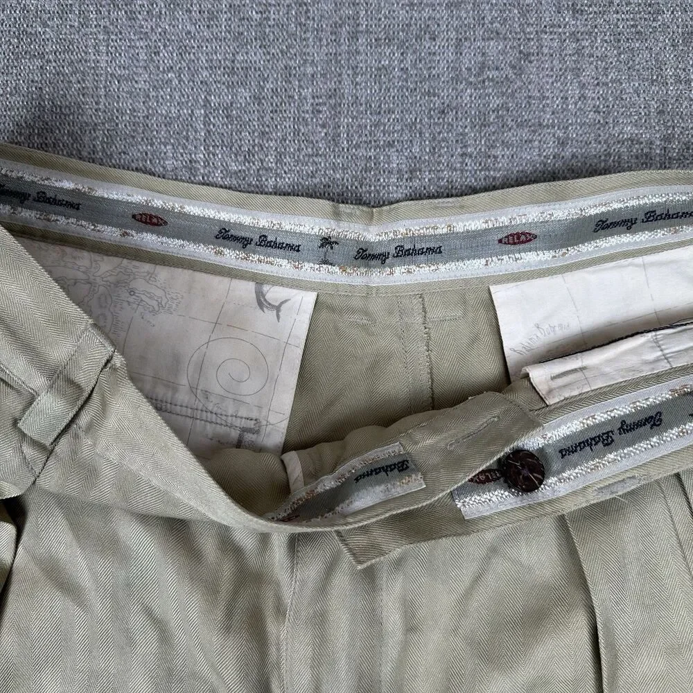 Tommy Bahama Shorts Mens 33 Tan Beige Casual Performance Chino Pleated